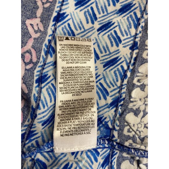 Beach Lunch Lounge Maxi Dress Keyhole XL Back Blue Sleeveless Boho Cottagecore - Picture 5 of 8